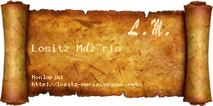 Lositz Mária névjegykártya
